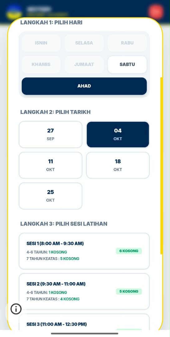 Pilihan kelas dan jumlah kekosongan dalam Portal Pelajar NextGen